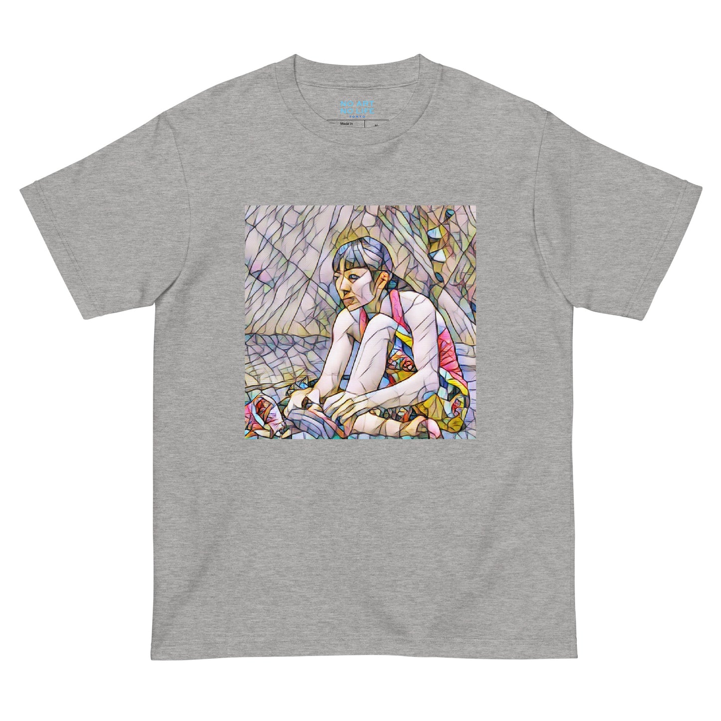 001-ステンドグラス風Climbing Girl-前面プリントTシャツ-アートをデザイン