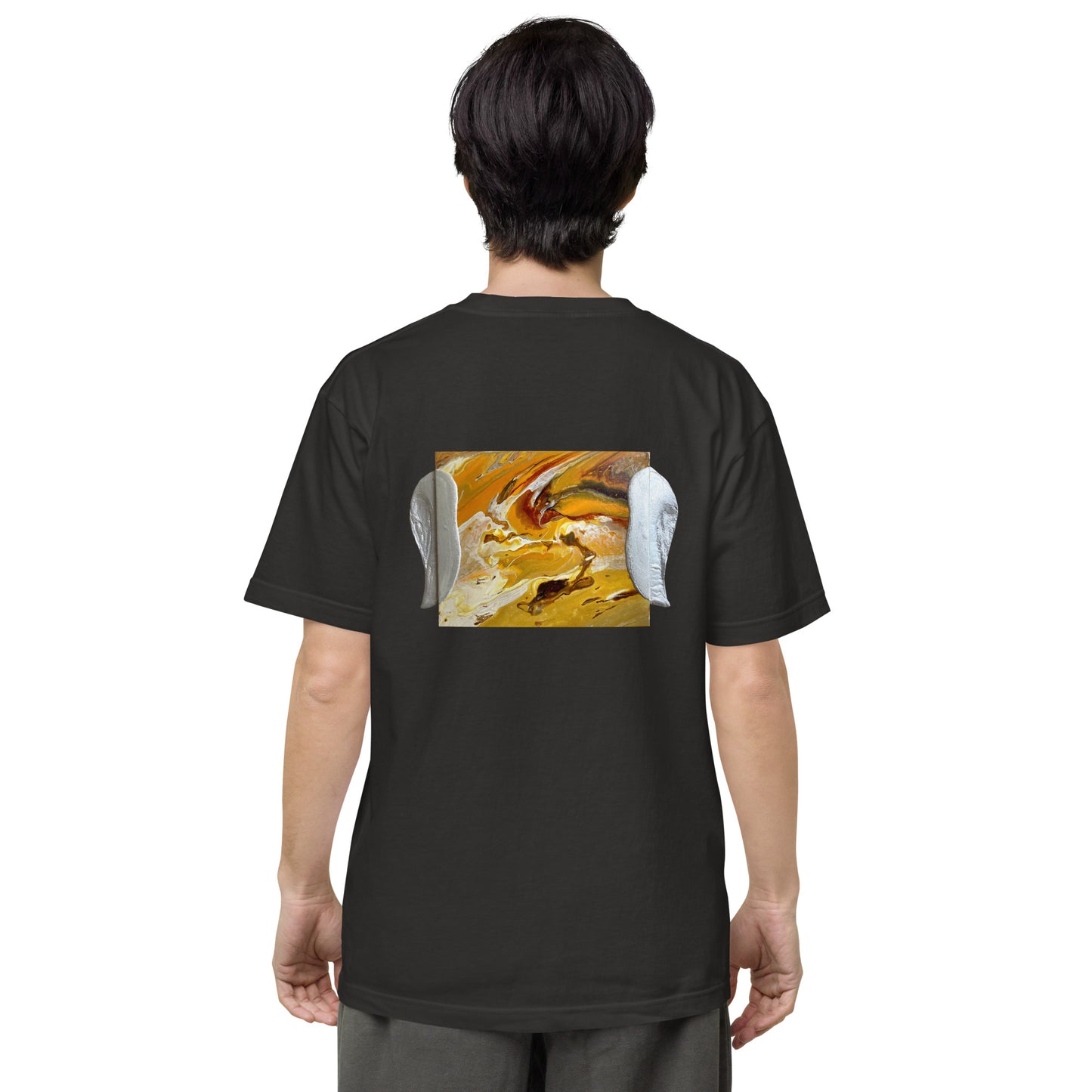 004_SOU_14 FLY ME YELLOW 背面プリント Tシャツ アートをデザイン