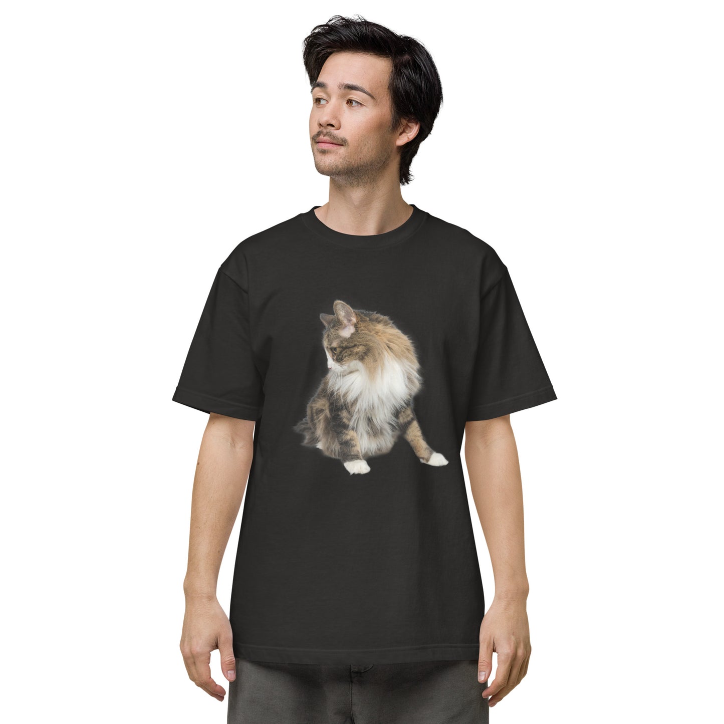 001_cat  見返り美描 前面プリント Tシャツ アートをデザイン