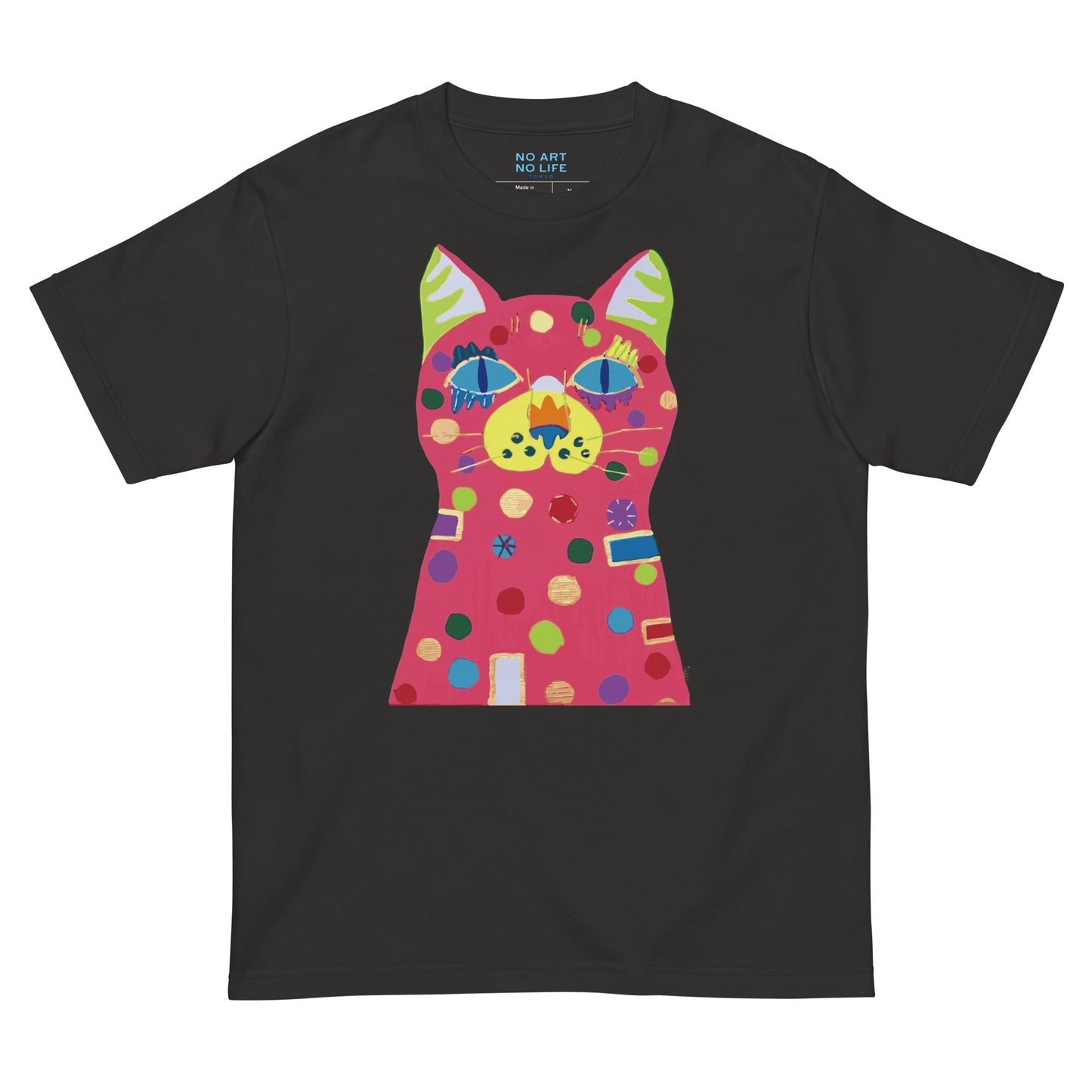028_SHIKA_cat 前面プリント Tシャツ アートをデザイン