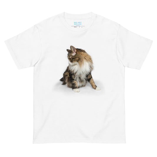 001_cat  見返り美描 前面プリント Tシャツ アートをデザイン